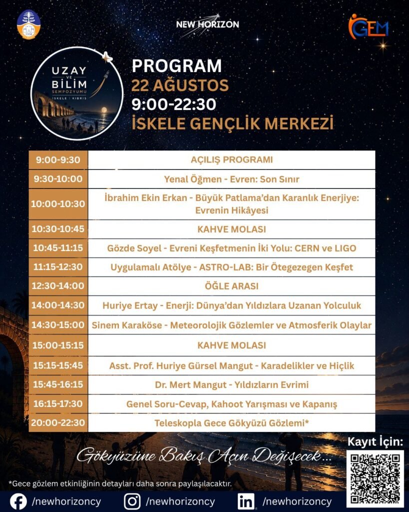 İskele’de cumartesi günü Uzay ve Bilim Sempozyumu İskele’de cumartesi günü Uzay ve Bilim Sempozyumu