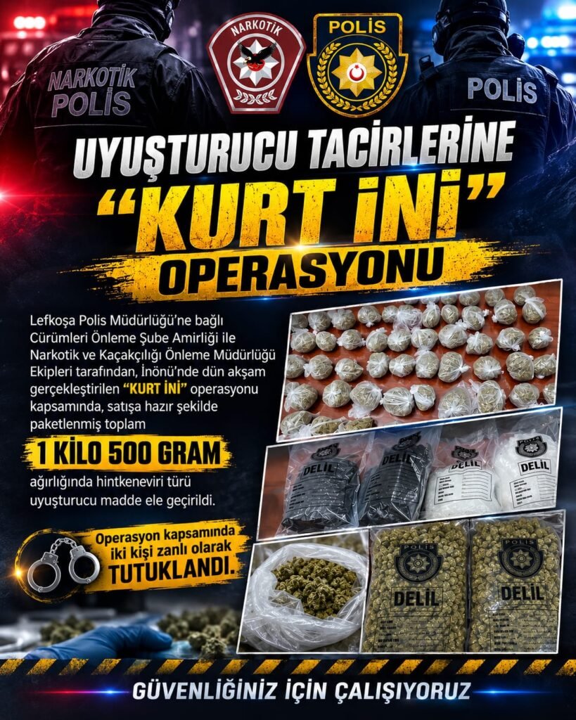 Polisten “Kurt İni” operasyonu: 1,5 kilo uyuşturucu ele geçirildi Polisten “Kurt İni” operasyonu: 1,5 kilo uyuşturucu ele geçirildi
