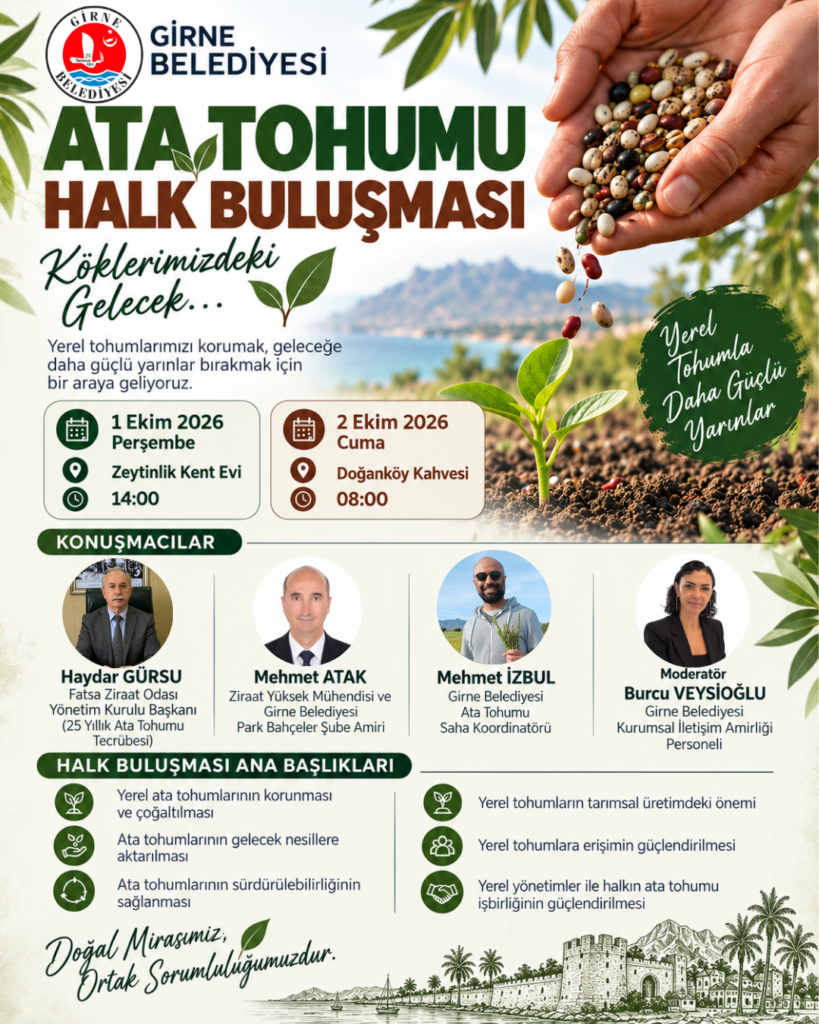 Girne Belediyesi, “Ata Tohumu Halk Buluşması” düzenliyor Girne Belediyesi, "Ata Tohumu Halk Buluşması" düzenliyor