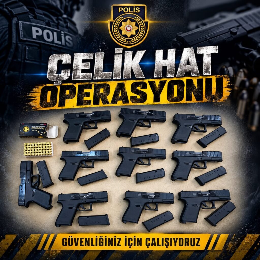 Polisten Çelik Hat Operasyonu… Gemideki tırda 10 tabanca ele geçirildi