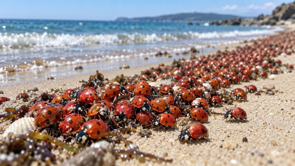Ateşböceği Gelgiti Batı Cape Plajlarını Kırmızı ve Siyah Yerlere Boyadı Ateşböceği Gelgiti Batı Cape Plajlarını Kırmızı ve Siyah Yerlere Boyadı