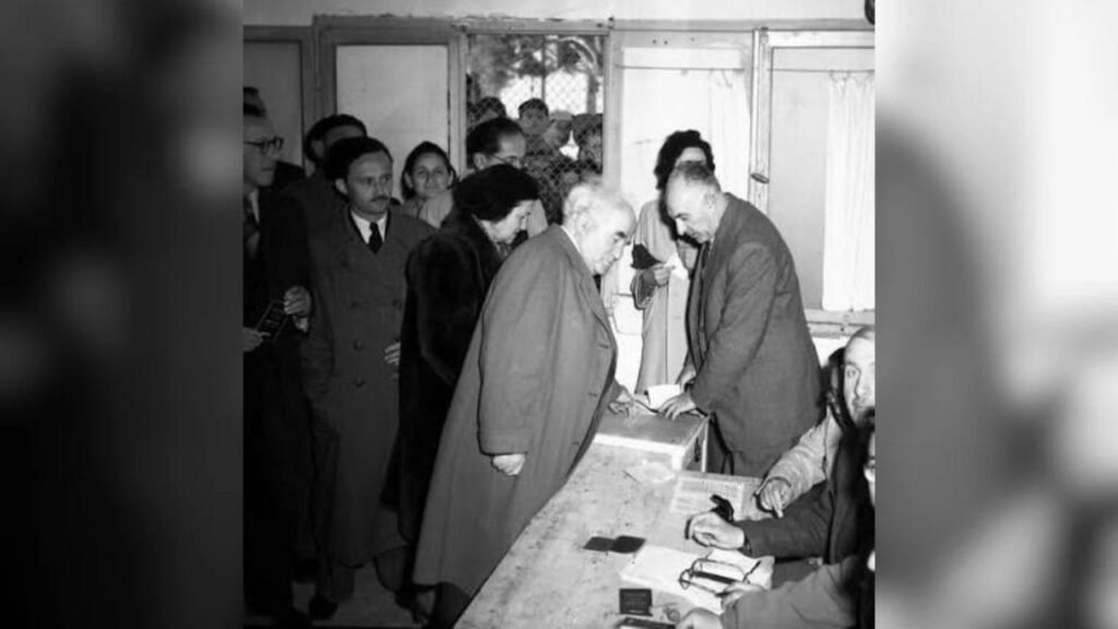 İlk İsrail başbakanı 1949’da oy vermenin önemini vurguladı İlk İsrail başbakanı 1949'da oy vermenin önemini vurguladı