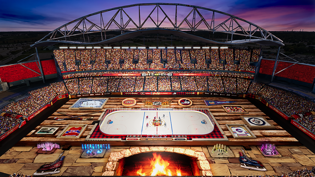 NHL, Heritage Classic sahası için ‘dağ evi kültürü’nden ilham aldı NHL, Heritage Classic sahası için 'dağ evi kültürü'nden ilham aldı