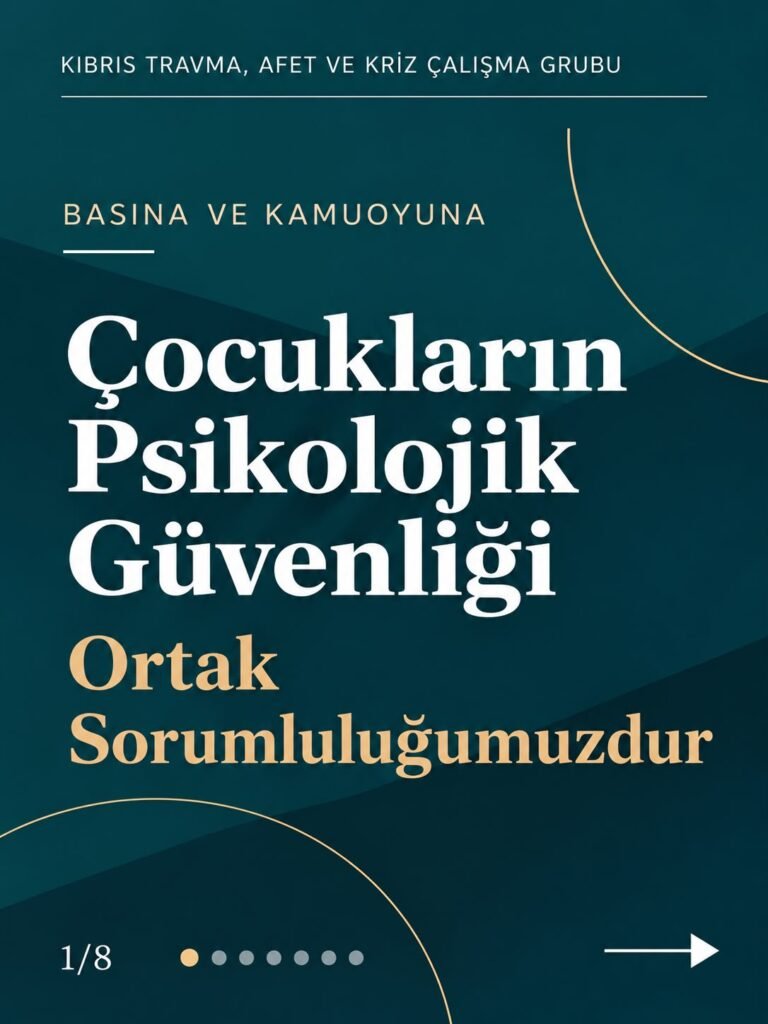 Kıbrıs Travma, Afet ve Kriz Çalışma Grubu: “Çocukların psikolojik güvenliği ortak sorumluluğumuz"