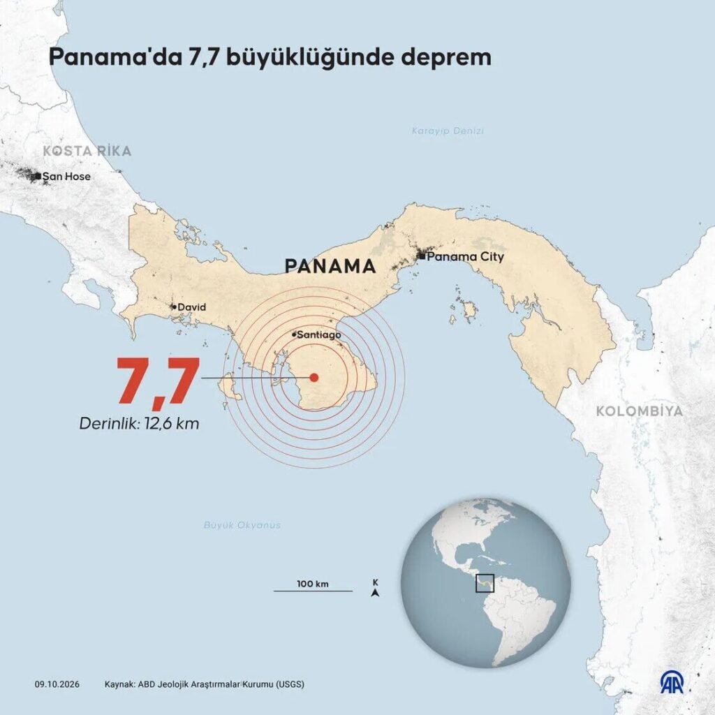 Panama’da 7,7 büyüklüğünde deprem